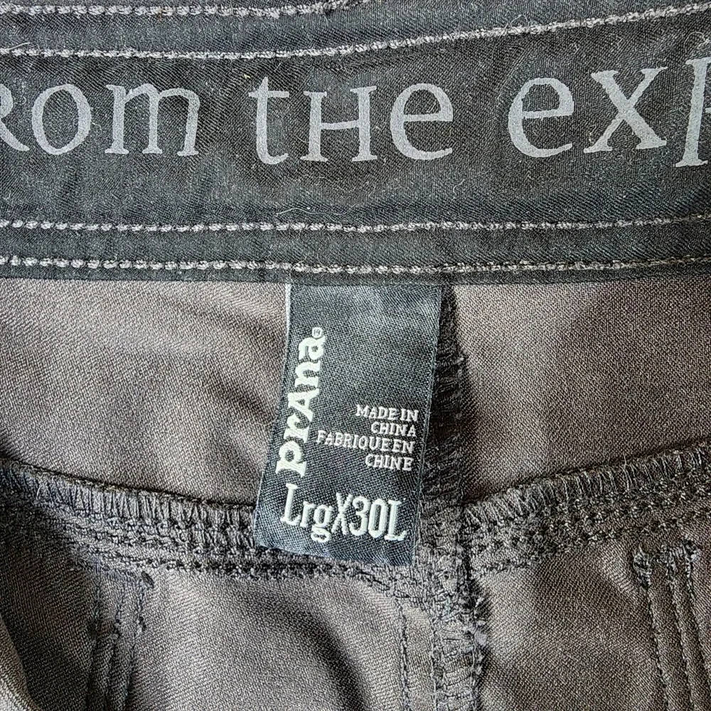 Prana Zion Cargo Pants Mens Large (36x29) Gray Roll Cuff Belted Hiking Casual